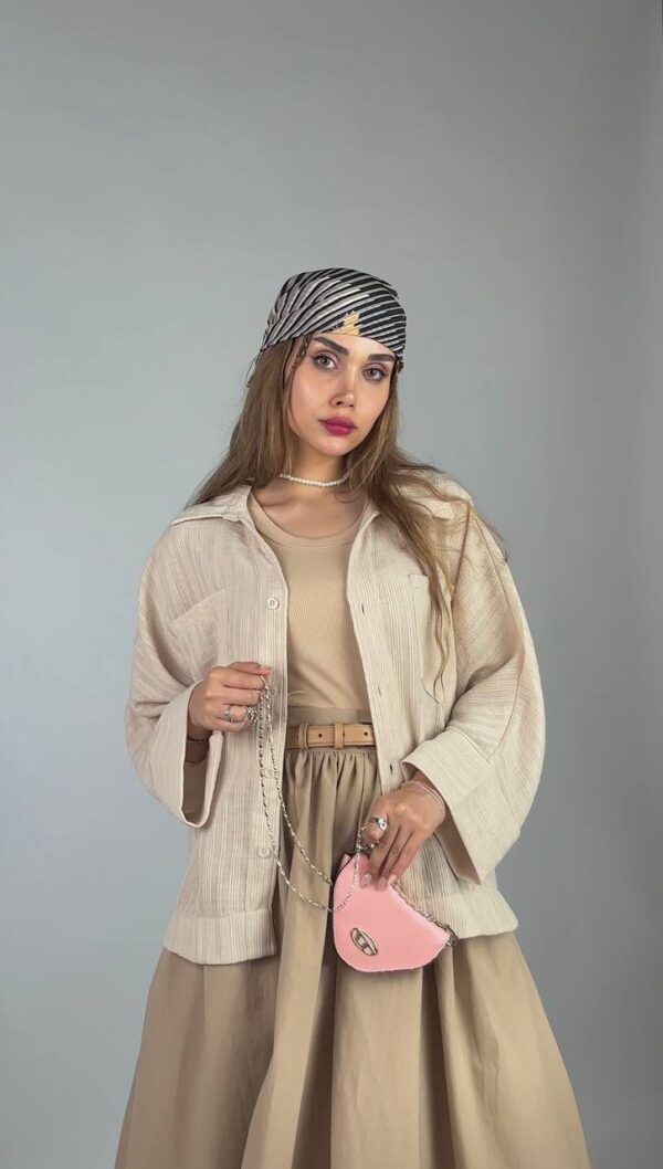 شومیز لینن پلاس کد 1239 - Image 4